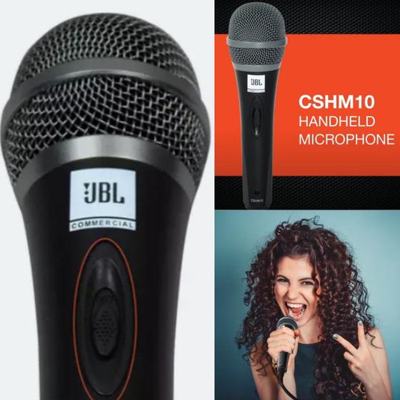 Microfone dinâmico para voz de mão JBL CSHM10 + Cabo com 5 m Microfone Dinâmico Magazine Luiza