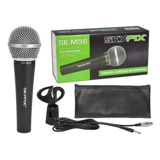 Microfone Dinâmico SKY PIX- SK - M58 Menor preço em Microfone Dinâmico SKY PIX- SK - M58