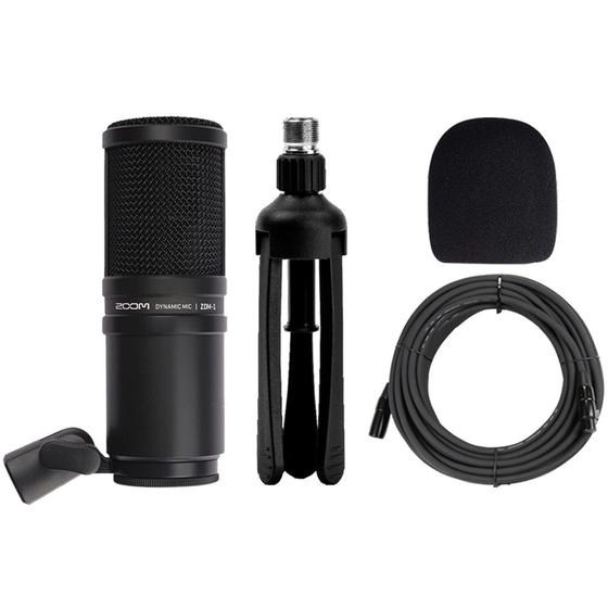 Imagem de Microfone Dinâmico Zoom ZDM-1 com Suporte para Tripé e Cabo