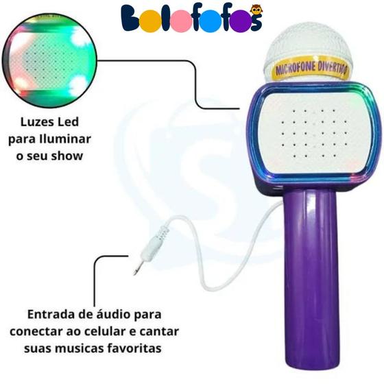 Imagem de  Microfone Divertido Bolofofos Hits e Luz de Led F01160 - Fun