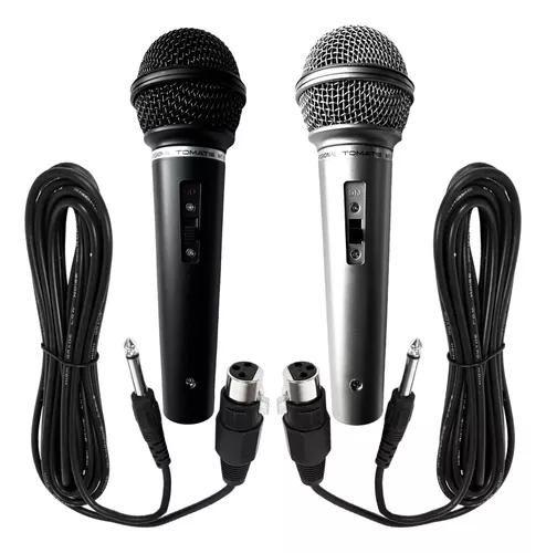 Imagem de Microfone Duplo Karaoke Igreja Bar Com 2 Cabos