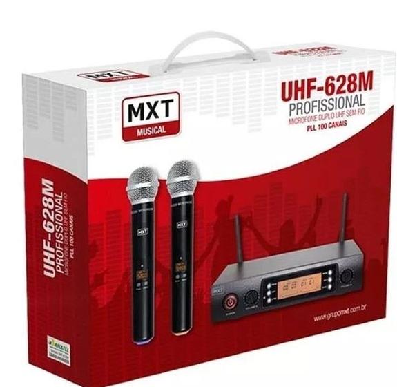 Imagem de Microfone Duplo Sem Fio Digital Com 100 Canais Mxt Uhf 628m