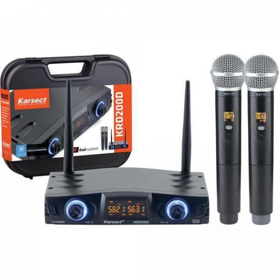 Imagem de Microfone Duplo sem Fio KR0DM KARSECT - UHF, 16 Freq.