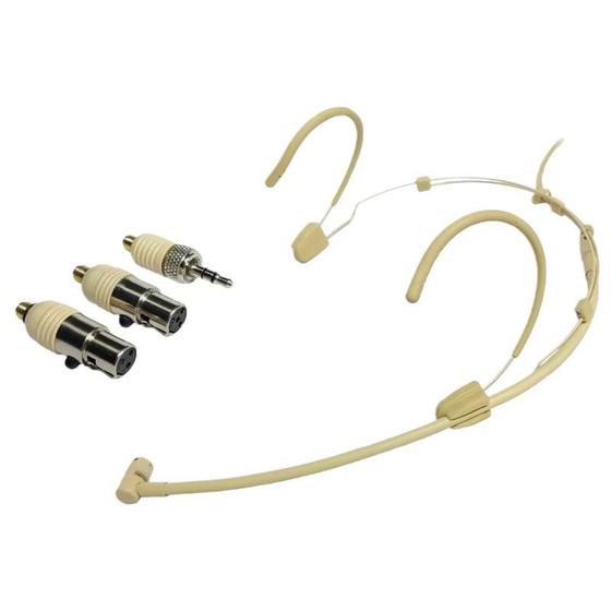 Imagem de Microfone dylan dh-55 headset conderser direcional c/ 3 plugs bege