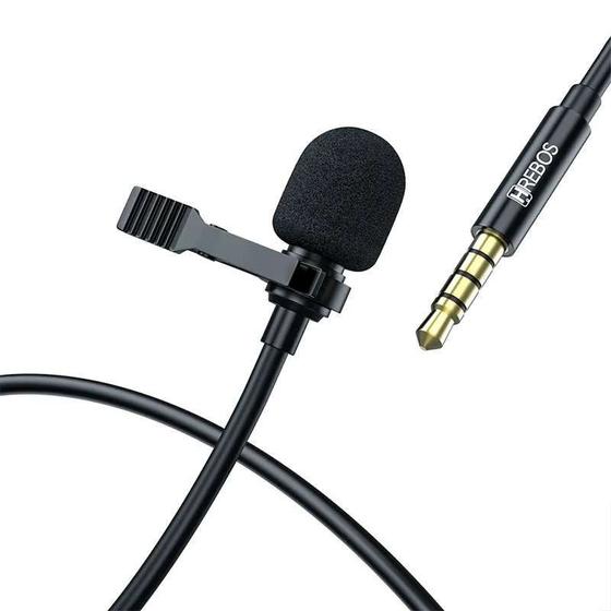 Imagem de Microfone Externo de Lapela HD com Entrada P2 e cabo de 1,5m