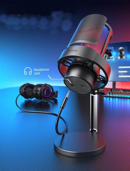 Imagem de Microfone Fifine A8 RGB USB - Preto