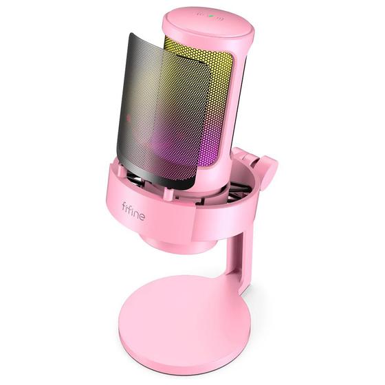 Imagem de Microfone Fifine A8P Ampligame Condenser Cardioid RGB Rosa