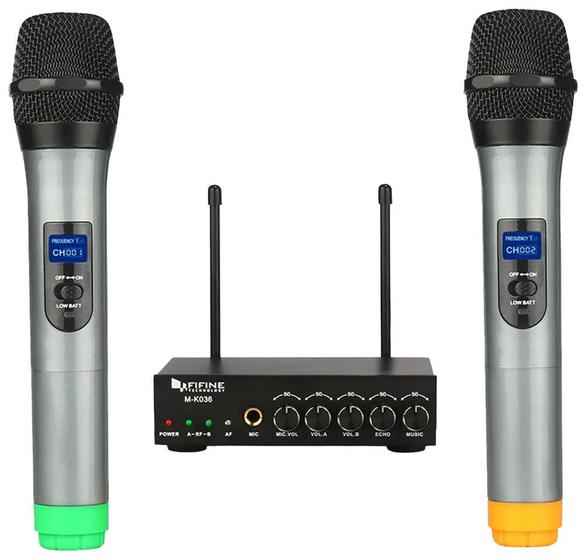 Imagem de Microfone Fifine K036 Dual Wireless Preto/Cinza