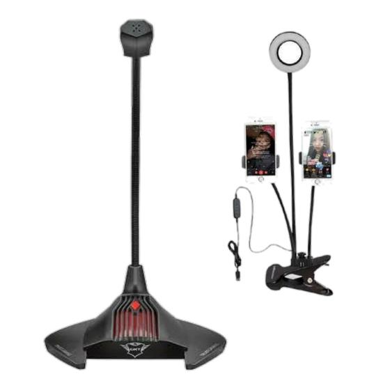 Microfone Gamer Trust GXT 239 Nepa + RING LIGHT - UNIVERSAL - Microfone ...
