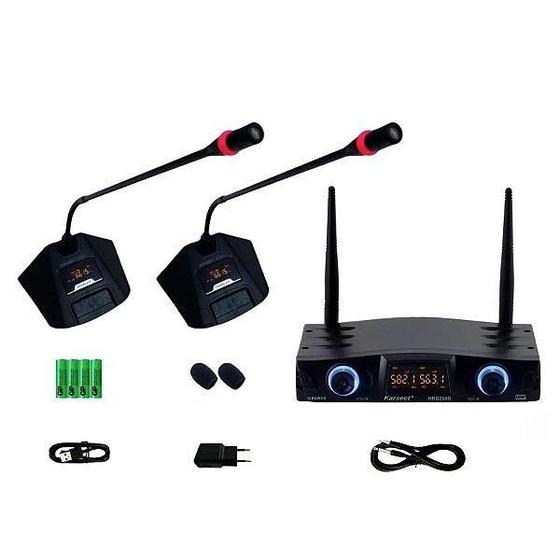 Microfone Gooseneck sem Fio Duplo Karsect KRD200DG Menor preço em Microfone Gooseneck sem Fio Duplo Karsect KRD200DG