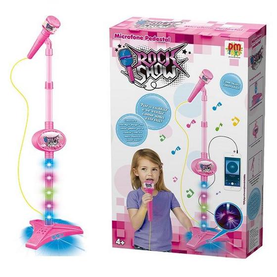 Imagem de Microfone Infantil com Pedestal ROCK SHOW Rosa DM TOYS DMT5898