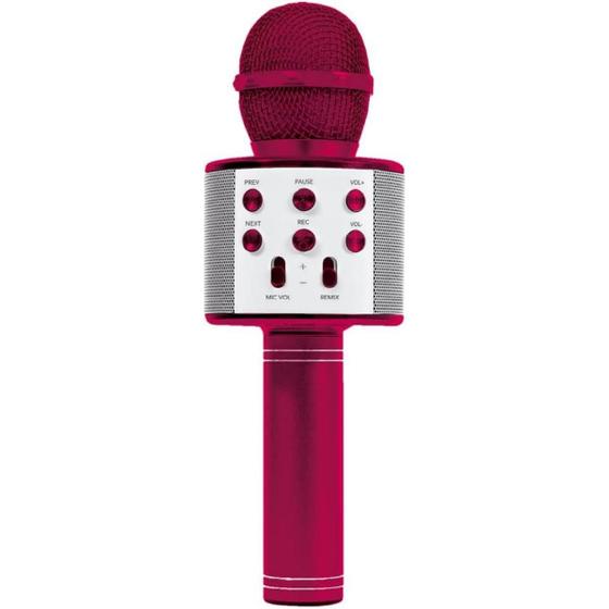 Imagem de Microfone Infantil Muda Voz Grava C/ Efeitos Som Karaokê Rosa