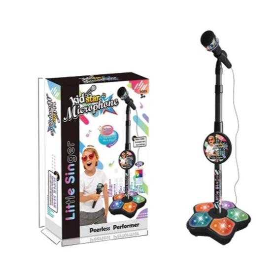 Microfone Infantil Pedestal Karaoke Criança Som E Luz - Futuro Brasil ...