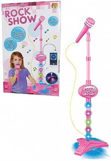 Imagem de Microfone Infantil Rosa Com Pedestal - Rock Show - Dm Toys