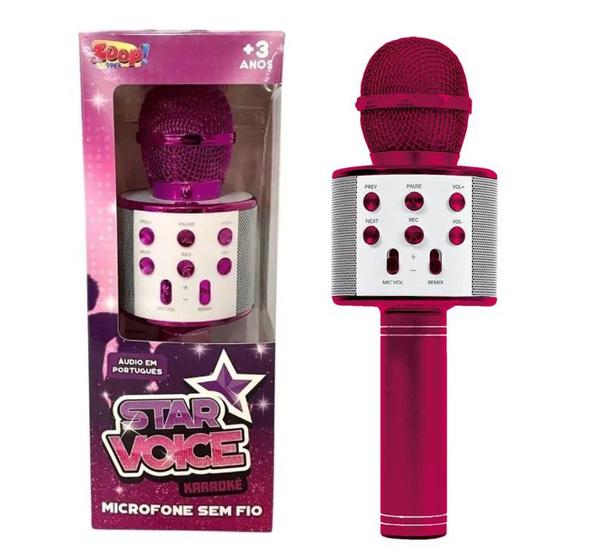 Imagem de Microfone Infantil Star Voice Bluetooth Rosa - Zoop Toys
