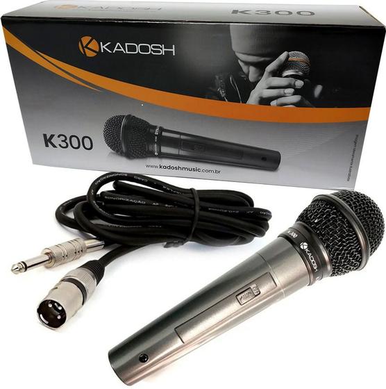 Imagem de Microfone Kadosh K300 K-300 C/ Chave On/off + Cabo