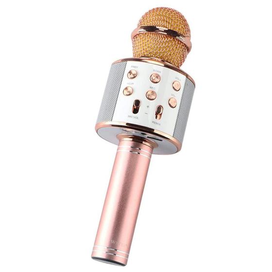 Imagem de Microfone Karaoke Bluetooth Microfone Bluetooth - Rosê Gold