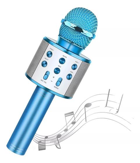 Imagem de Microfone Karaokê Com Caixa De Som WS-858 Muda Voz Led