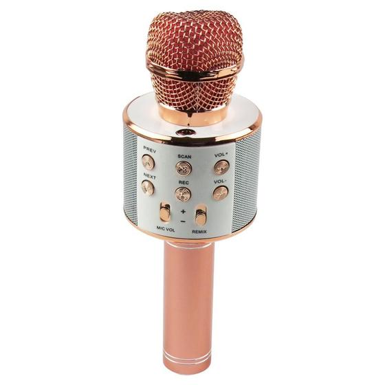 Imagem de Microfone Karaokê Infantil Ws858 Rose Sem Fio Com Bluetooth