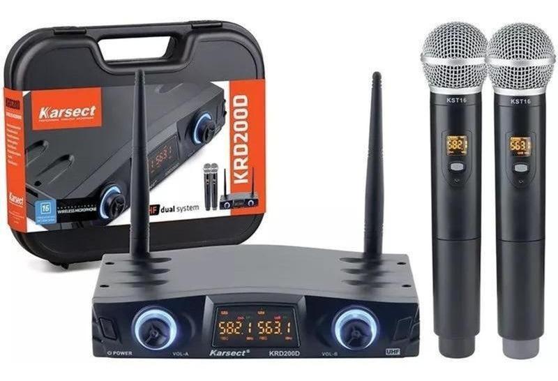 Imagem de Microfone karsect s/fio mao duplo krd200 dm