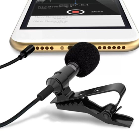 Imagem de Microfone Lapela Com Clip Para Celular Smartphone Stereo