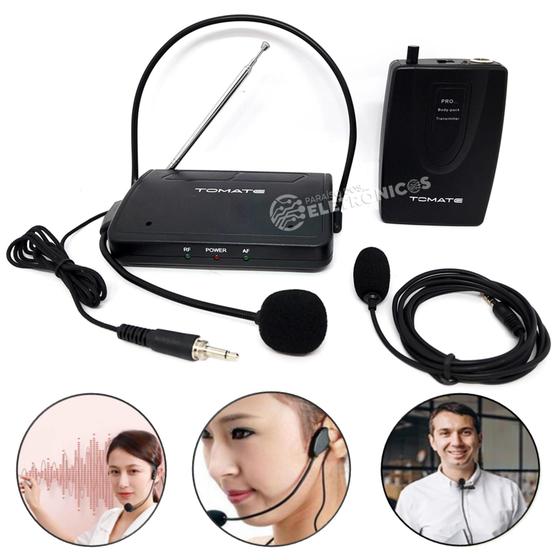Imagem de Microfone lapela de paletó Sem Fio Headset Cabeça Profissional Antena wireless MT2201