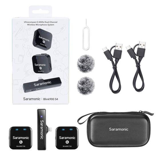 Imagem de Microfone lapela duplo s/ fio 2.4ghz p/ conexão lightning