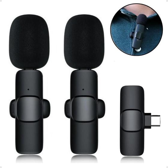 Imagem de Microfone Lapela Duplo Sem Fio 2 Em 1 Plug And Play K9
