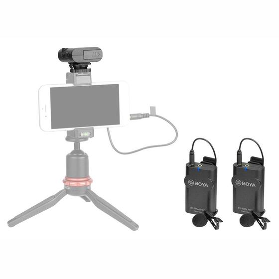 Imagem de Microfone Lapela Duplo Sem Fio Para Smartphone E Câmeras Boya By-wm4 Pro-k2