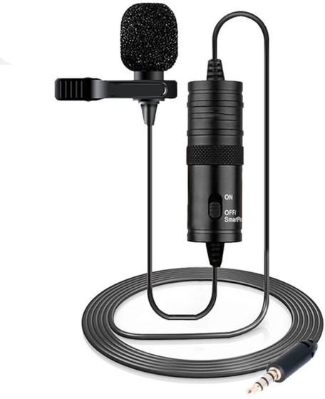 Imagem de Microfone Lapela Estéreo Boya M1 para Câmeras DSLR e Smartphones