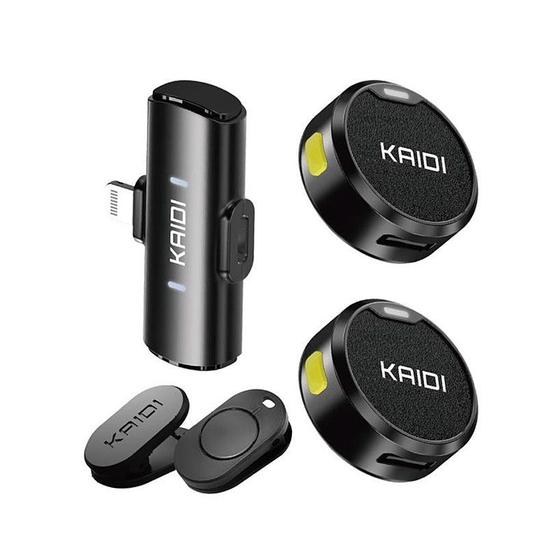 Imagem de Microfone Lapela Sem Fio Lightning Duplo Redondo Micro Wireless Para Gravações