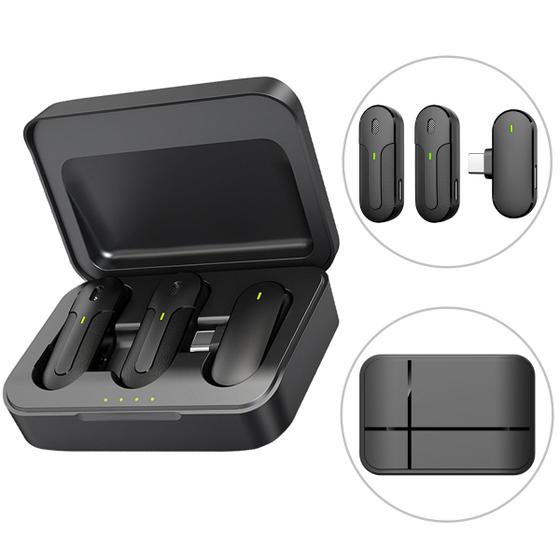 Imagem de Microfone Lapela Sem Fio Profissional Duplo Android Tipo C
