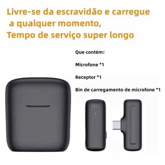 Imagem de Microfone Lapela sem fio Tipo C com Case