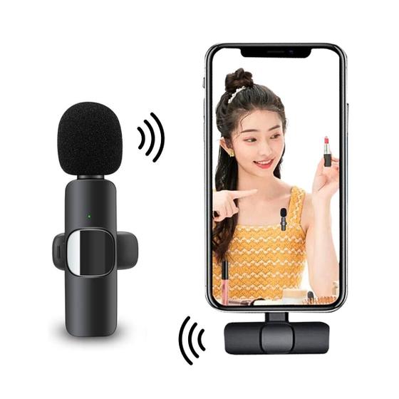 Imagem de Microfone Lapela Sem Fio Wi fi Bluetooth para Celular Smartphone Lightning