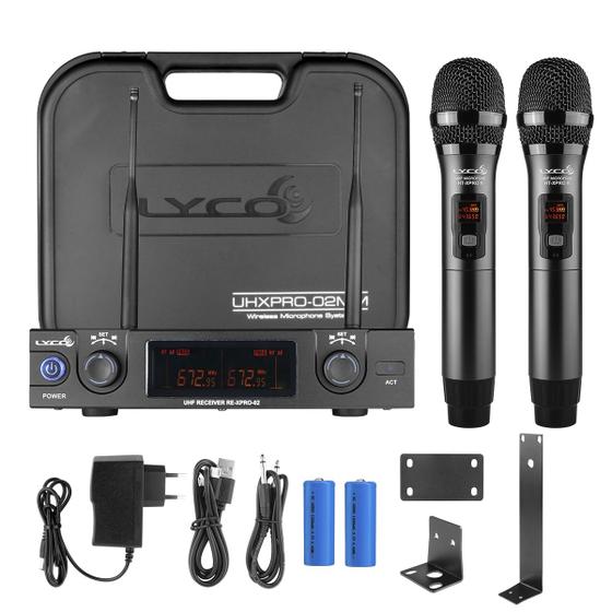Imagem de Microfone Lyco Uhxpro-02mm Uhf Sem Fio Duplo Lcd Com Maleta