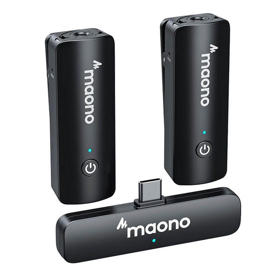 Imagem de Microfone Maono WM600C2 Wireless Usb-c Com 2 Transmissores 