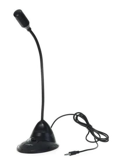 Imagem de Microfone Multimídia Pratico De Mesa Preto Base Lh-M2 Lotong