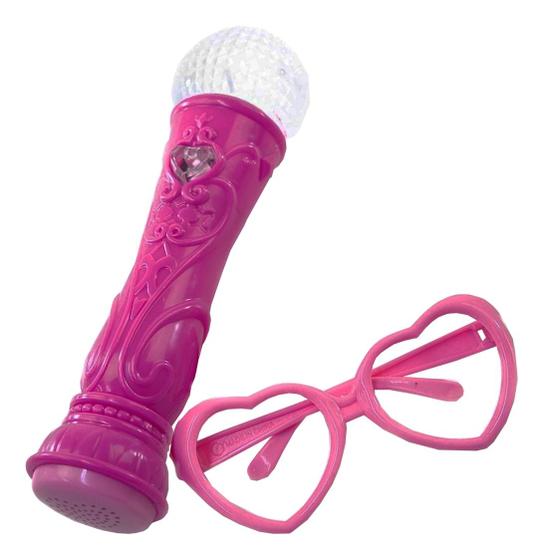 Imagem de Microfone Óculos Luz Som Pop Star Brinquedo Infantil