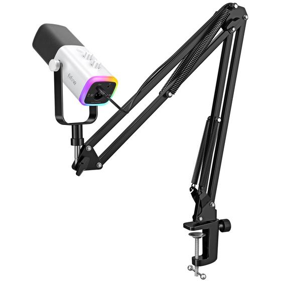Imagem de Microfone para Jogos FIFINE AM8T - USB/XLR - Com Iluminação RGB Branca