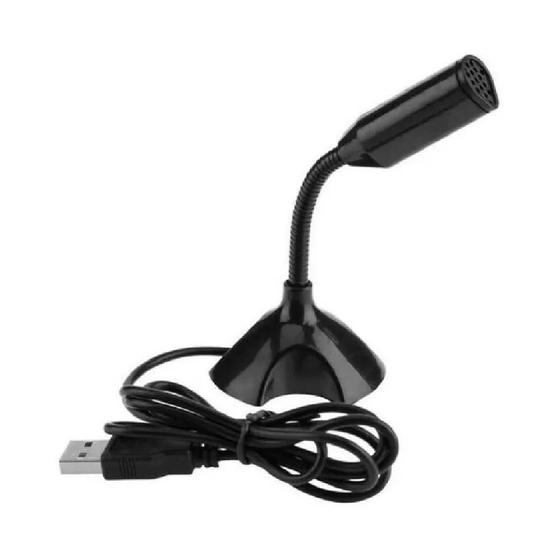 Imagem de Microfone Para Pc Usb Desktop Com Suporte e Ajuste 360 Graus