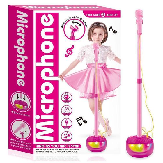 Imagem de Microfone Pedestal Karaokê infantil com Som Luzes Bailarina