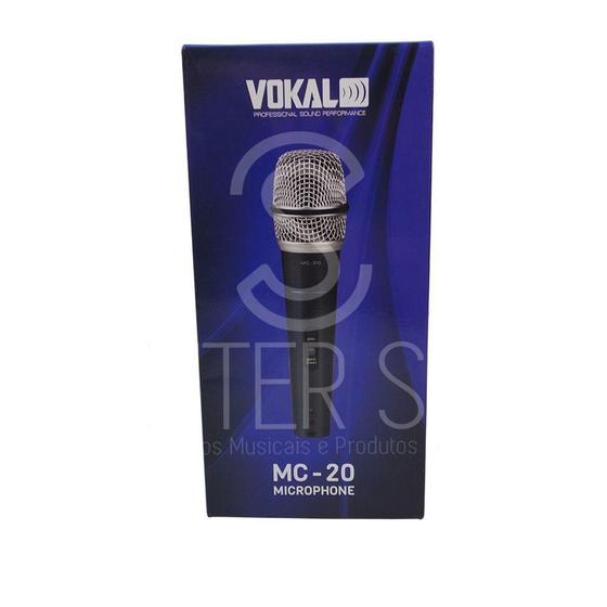 Imagem de Microfone Profissional Cardióide Dinâmico Com Fio Vokal Mc20 + Acessórios - SoundVoice