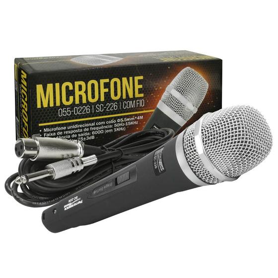 Imagem de Microfone Profissional com fio 4 mts - dinâmico cardioide