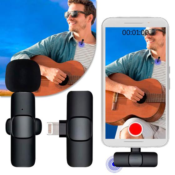 Imagem de  Microfone Profissional Condensador Lightning Sem Fio USB