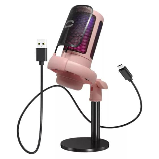 Imagem de Microfone Profissional Gamer LED Rgb Alta Sensibilidade USB