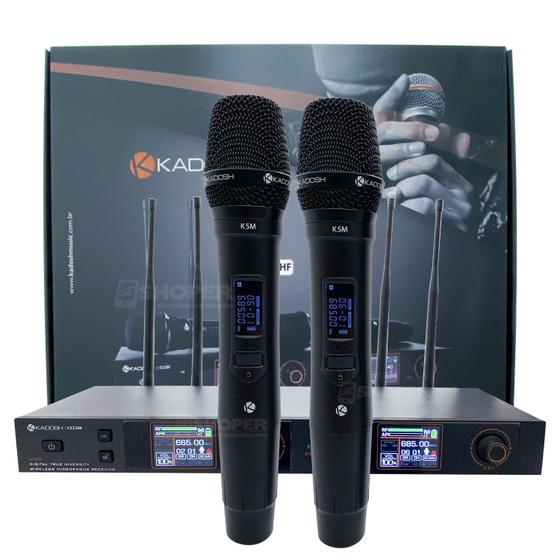 Microfone Profissional Kadosh K522 Duplo Para Rack Uhf Lcd Menor preço em Microfone Profissional Kadosh K522 Duplo Para Rack Uhf Lcd