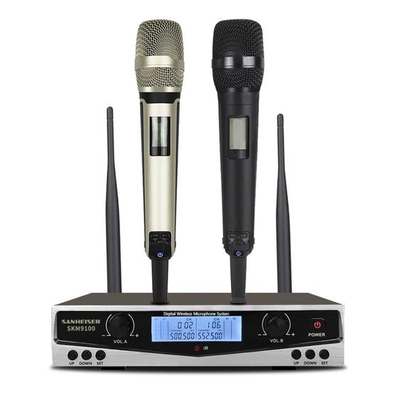 Microfone profissional Sennheiser SKM 9100 UHF Sem fio Preto e Dourado