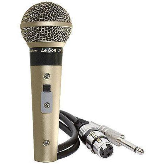 Imagem de Microfone Profissional SM58 P4* Champanhe Acompanha Cabo de 5 Metros - Leson