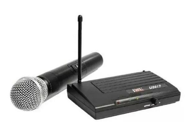 Microfone s/ Fio Profissional Bastão/Mão JWL U-8017 UHF Menor preço em Microfone s/ Fio Profissional Bastão/Mão JWL U-8017 UHF