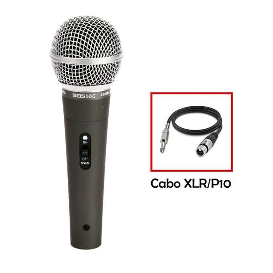 Imagem de Microfone Santo Angelo SAS 58C Cardióide c/ Cabo XLR/P10 5mt